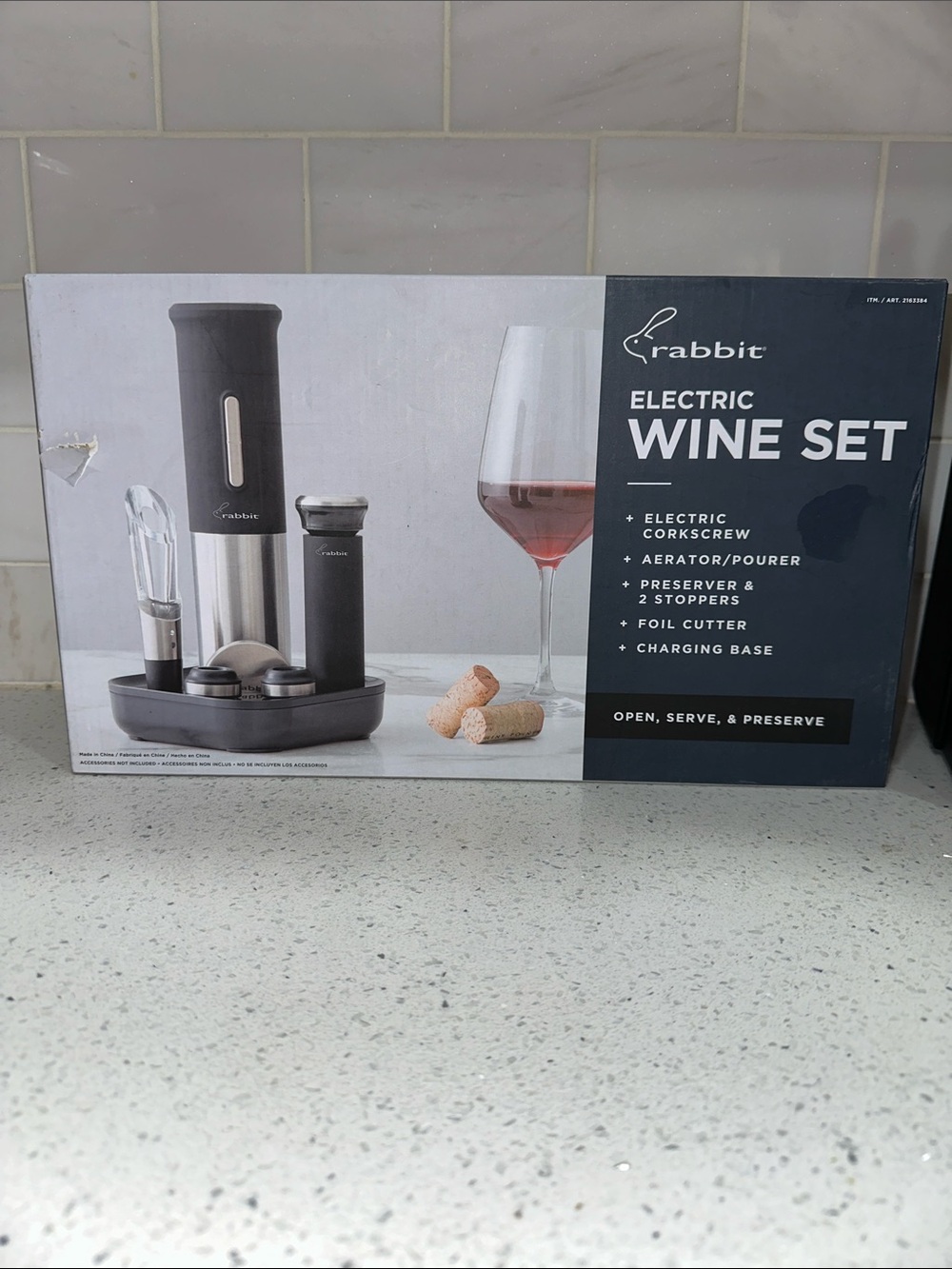 Williams Sonoma Rabbit Electric Wine Set in Black and Silver